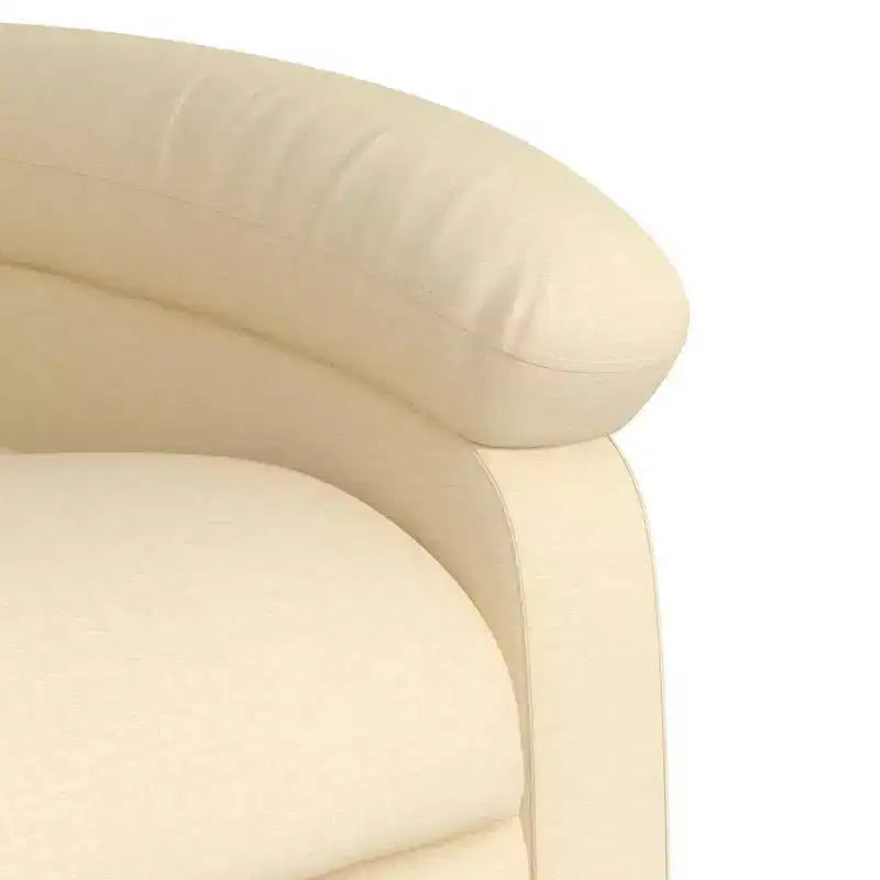 vidaXL Fauteuil inclinable électrique - Tissu crème Fauteuil réglable avec repose-pieds motorisé, poche latérale et rembourrage épais pour salon, chambre à coucher