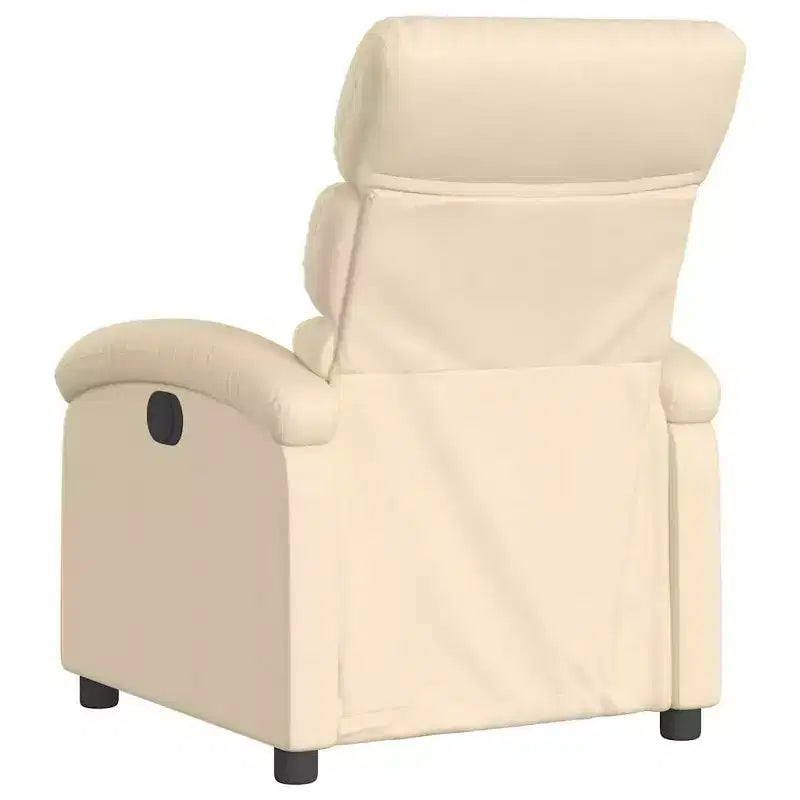 vidaXL Fauteuil inclinable électrique - Tissu crème Fauteuil réglable avec repose-pieds motorisé, poche latérale et rembourrage épais pour salon, chambre à coucher