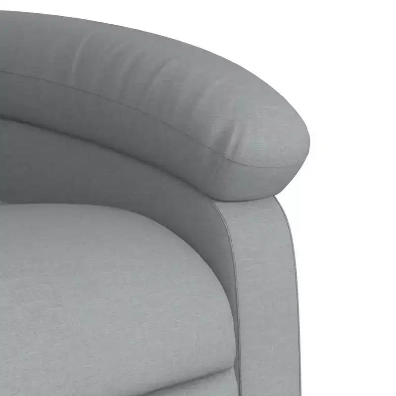 vidaXL Power Lift Recliner Chair for Elderly - Light Gray Fabric, Electric-Assist Stand, Manual Recline, Padded Comfort, Side Pocket, Solid Frame