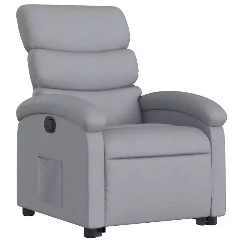 Fauteuil inclinable releveur vidaXL pour personnes âgées - Tissu gris clair, assistance électrique, inclinaison manuelle, confort rembourré, poche latérale, cadre solide