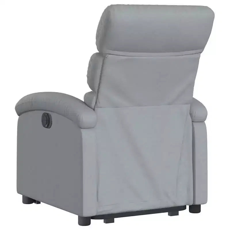 vidaXL Power Lift Recliner Chair for Elderly - Light Gray Fabric, Electric-Assist Stand, Manual Recline, Padded Comfort, Side Pocket, Solid Frame