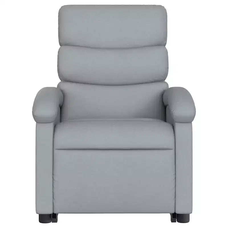 vidaXL Power Lift Recliner Chair for Elderly - Light Gray Fabric, Electric-Assist Stand, Manual Recline, Padded Comfort, Side Pocket, Solid Frame