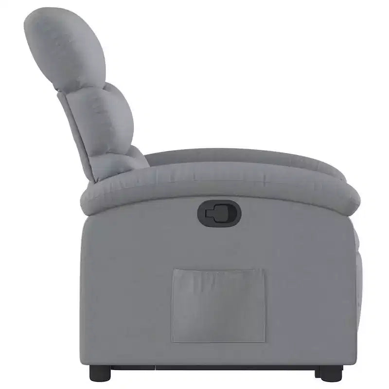 vidaXL Power Lift Recliner Chair for Elderly - Light Gray Fabric, Electric-Assist Stand, Manual Recline, Padded Comfort, Side Pocket, Solid Frame