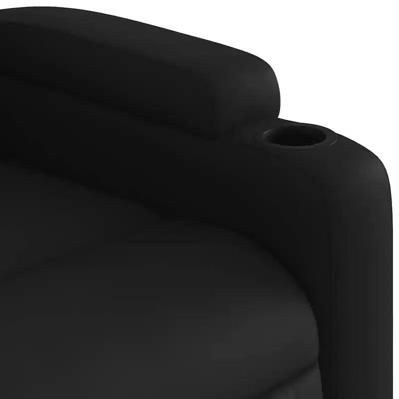 vidaXL Fauteuil inclinable de massage électrique noir - Similicuir, Fauteuil relax motorisé avec massage vibrant, porte-gobelets, poche latérale