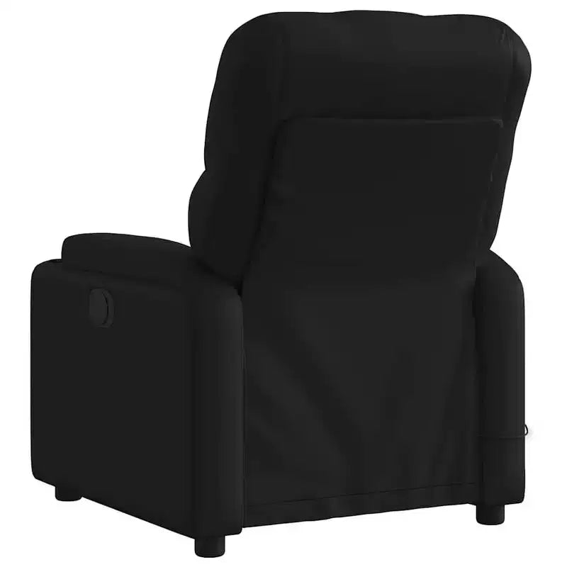 vidaXL Fauteuil inclinable de massage électrique noir - Similicuir, Fauteuil relax motorisé avec massage vibrant, porte-gobelets, poche latérale