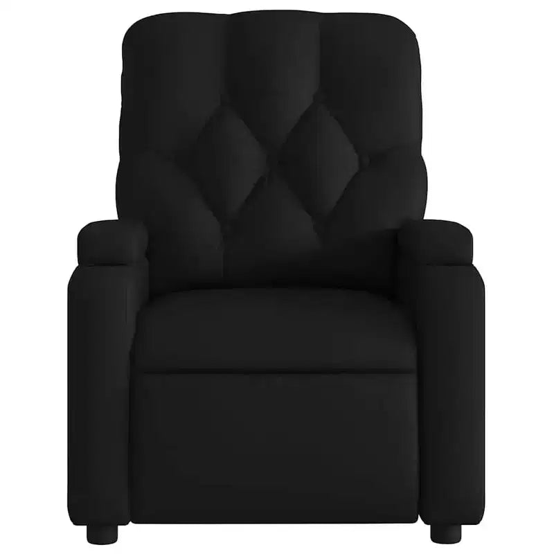 vidaXL Fauteuil inclinable de massage électrique noir - Similicuir, Fauteuil relax motorisé avec massage vibrant, porte-gobelets, poche latérale