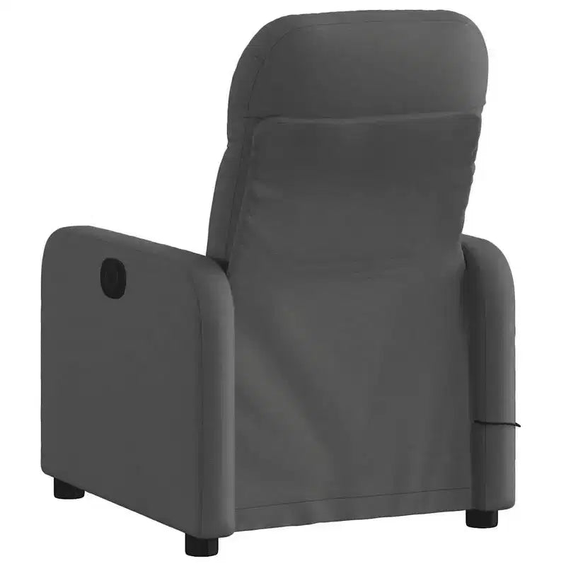 vidaXL Fauteuil inclinable de massage électrique en tissu gris foncé - Fauteuil inclinable motorisé avec massage vibrant, assise confortable et cadre robuste