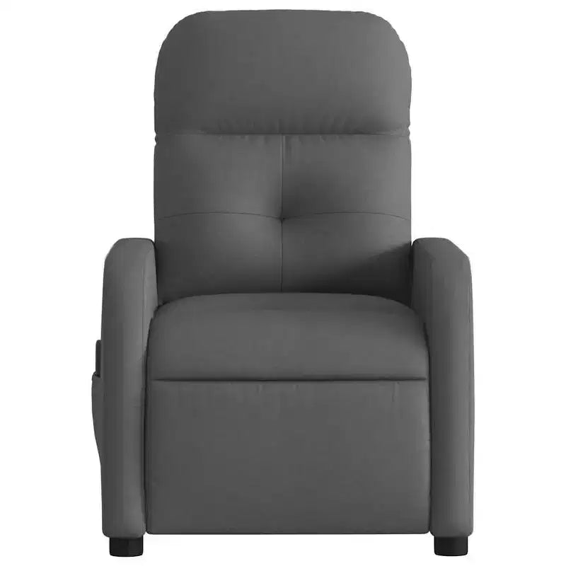 vidaXL Fauteuil inclinable de massage électrique en tissu gris foncé - Fauteuil inclinable motorisé avec massage vibrant, assise confortable et cadre robuste