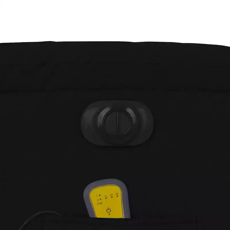 vidaXL Fauteuil de massage électrique - Fauteuil inclinable en tissu noir avec massage par vibrations, réglage électrique du repose-pieds et du dossier