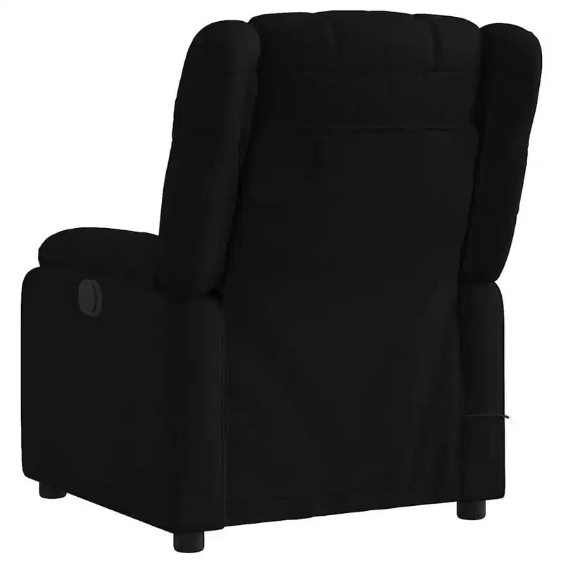 vidaXL Fauteuil de massage électrique - Fauteuil inclinable en tissu noir avec massage par vibrations, réglage électrique du repose-pieds et du dossier