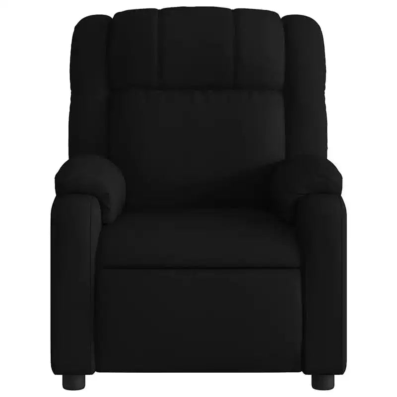 vidaXL Fauteuil de massage électrique - Fauteuil inclinable en tissu noir avec massage par vibrations, réglage électrique du repose-pieds et du dossier