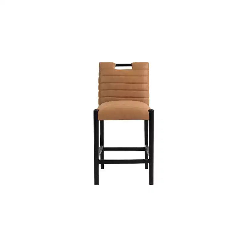 Meridian Furniture,Aimee Cognac Vegan Leather Counter Stool