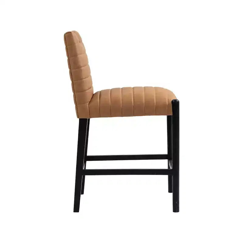 Meridian Furniture,Aimee Cognac Vegan Leather Counter Stool
