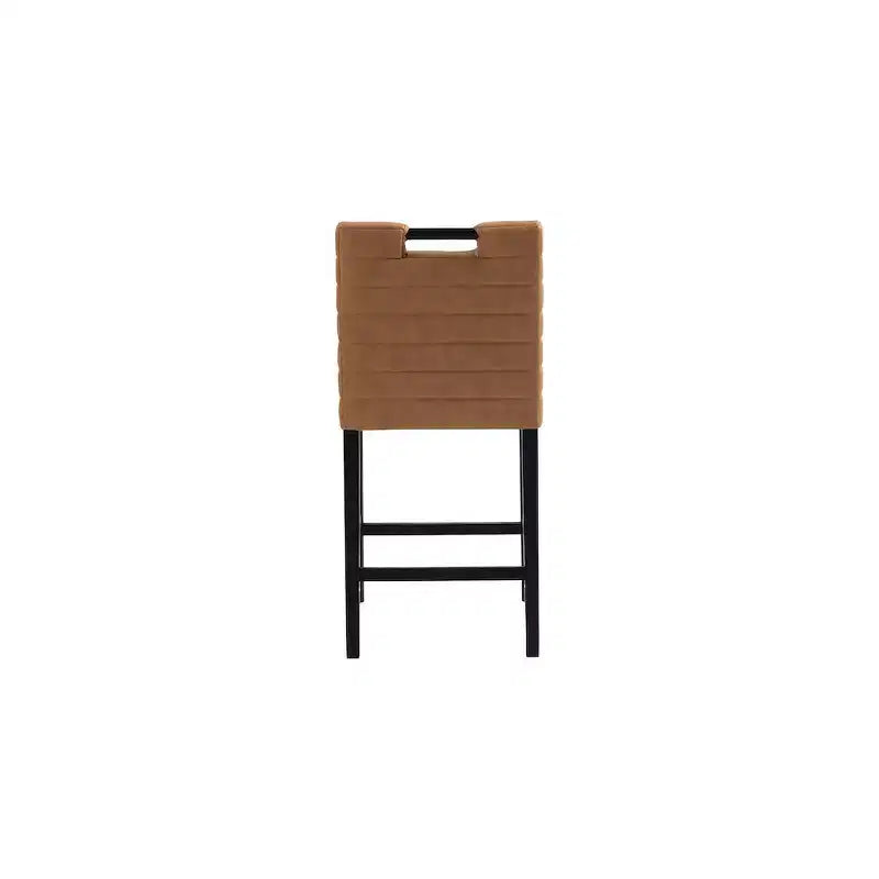 Meridian Furniture,Aimee Cognac Vegan Leather Counter Stool