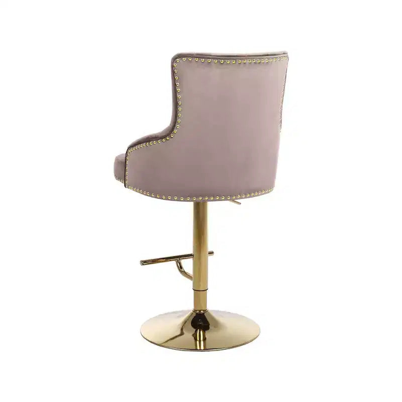Meridian Furniture,Claude Pink Velvet Adjustable Stool