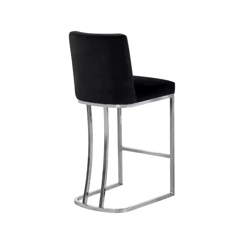 Tabouret Meridian Furniture Heidi en velours noir