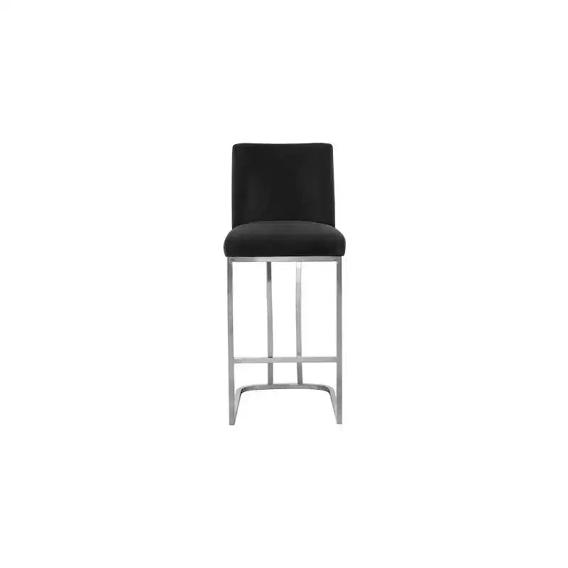 Tabouret Meridian Furniture Heidi en velours noir