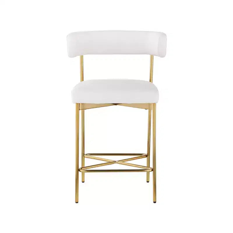 Meridian Furniture,Rivage Cream Durable Linen Textured Fabric Stool, Set of 2