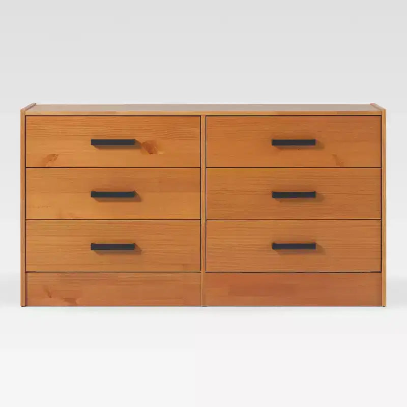 Walker Edison Modern Easy Assembly Solid Wood 6 Drawer Dresser for Bedroom Storage