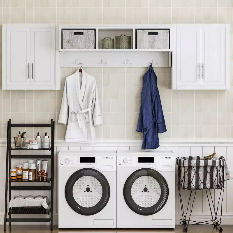 Meuble de Rangement Mural de Buanderie PexFix 26x44x8 Blanc