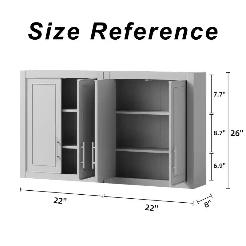 Meuble de Rangement Mural de Buanderie PexFix 26x44x8 Blanc