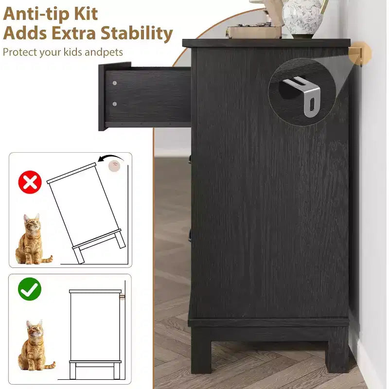 6 Drawer Dresser for Bedroom, 47 Wide Wooden Storage Chest, Modern Freestanding Closet Organizer, Living Room, Entryway