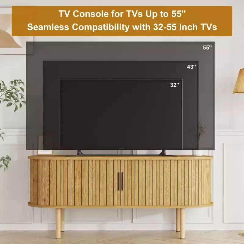 47.2 TV Stand, Modern TV Console Table with Storage Compartment and Sliding Door, Gaming Entertainment Center with Cabinet for Living Room, Bedroom