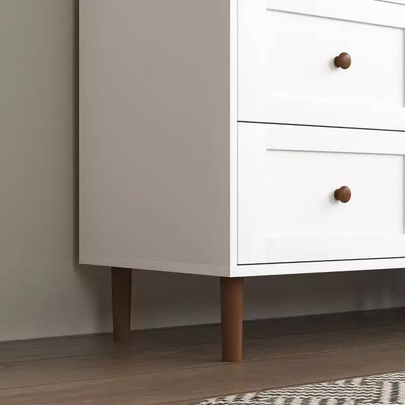 MAYEERTY Storage Cabinet White MDF Display with Glass Doors Adjustable Shelves Freestanding Cupboard for Kitchen Living Room