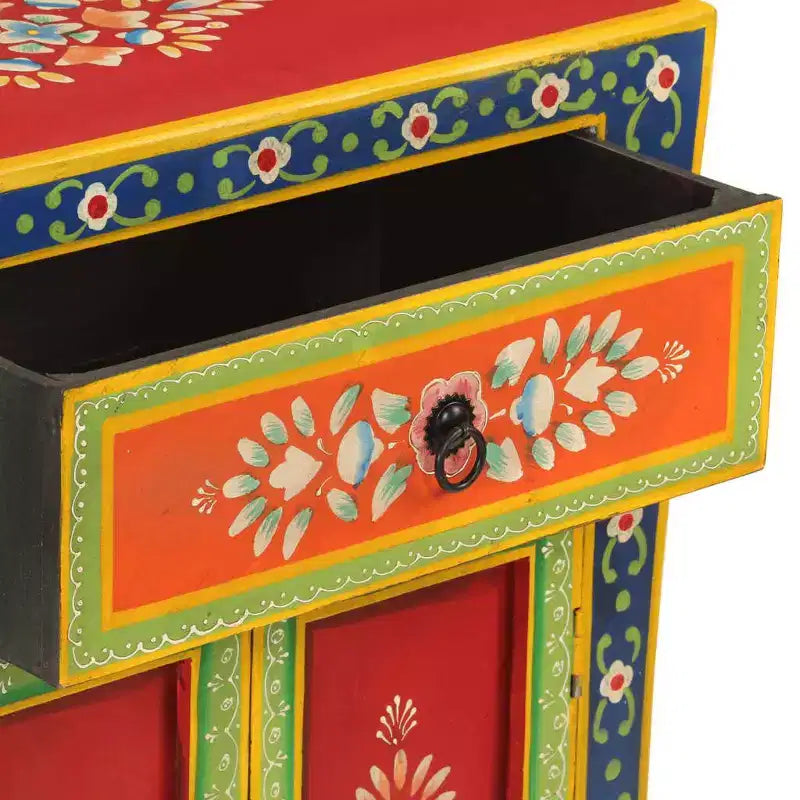 vidaXL Buffet de cuisine couleur mélangée en bois de manguier massif Petit buffet