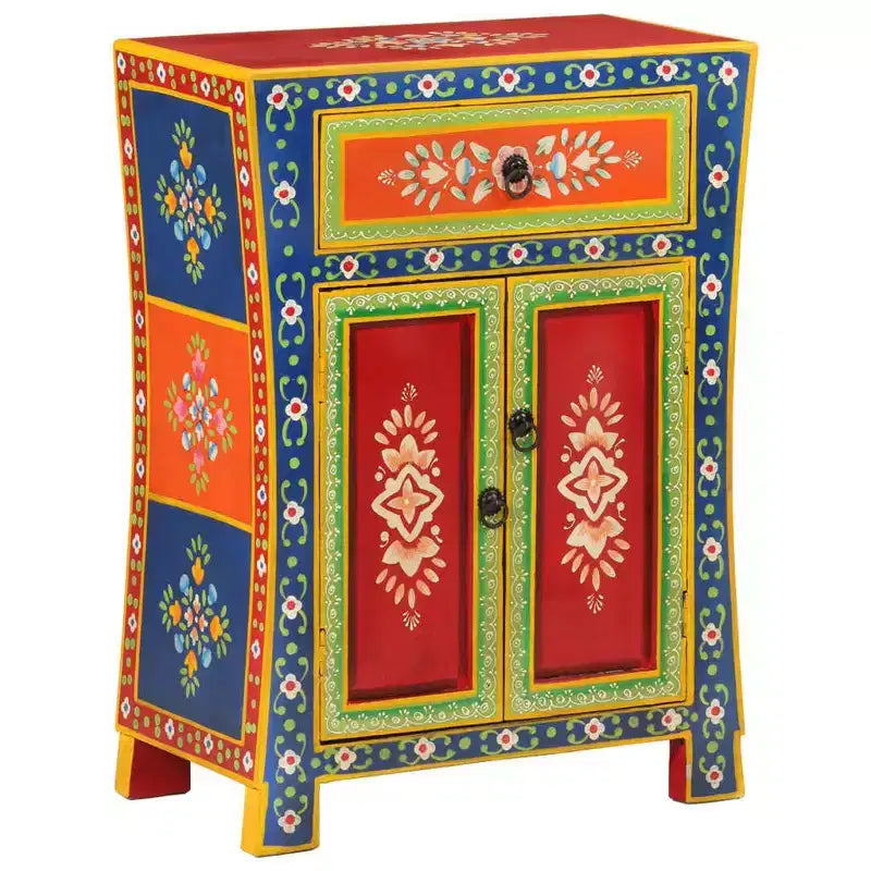 vidaXL Buffet de cuisine couleur mélangée en bois de manguier massif Petit buffet