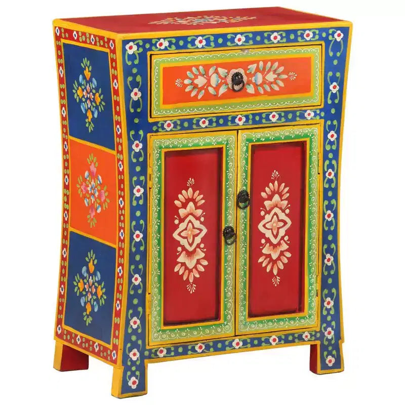 vidaXL Buffet de cuisine couleur mélangée en bois de manguier massif Petit buffet