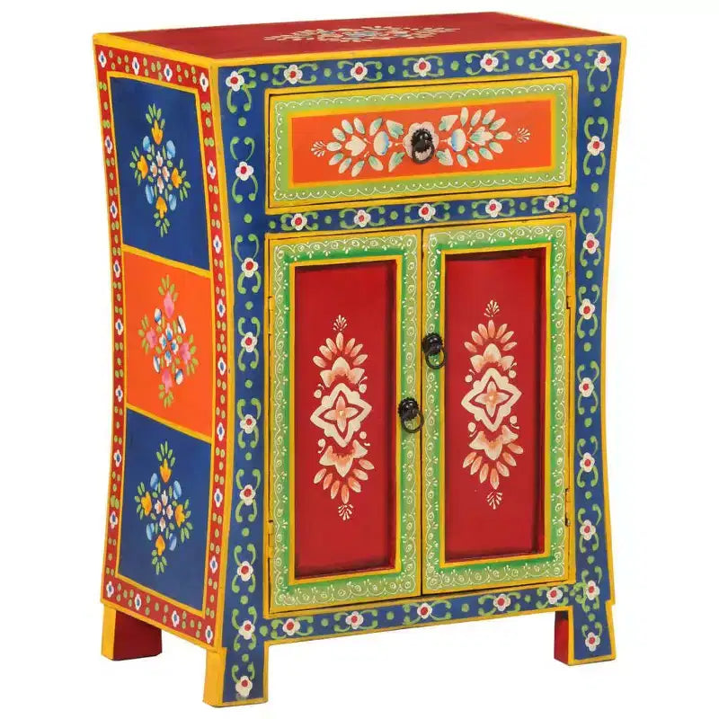 vidaXL Buffet de cuisine couleur mélangée en bois de manguier massif Petit buffet