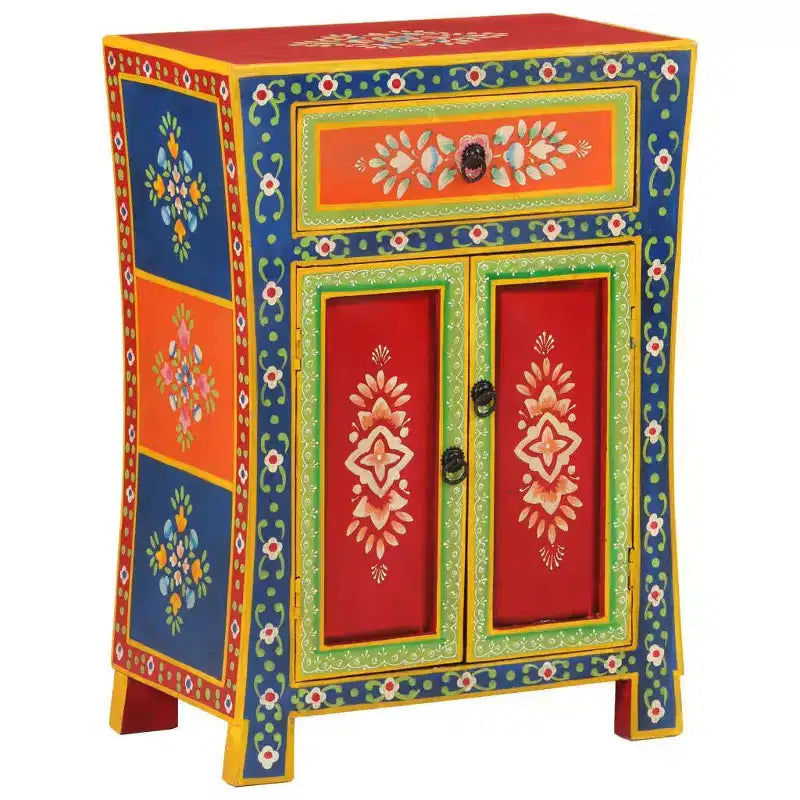vidaXL Buffet de cuisine couleur mélangée en bois de manguier massif Petit buffet