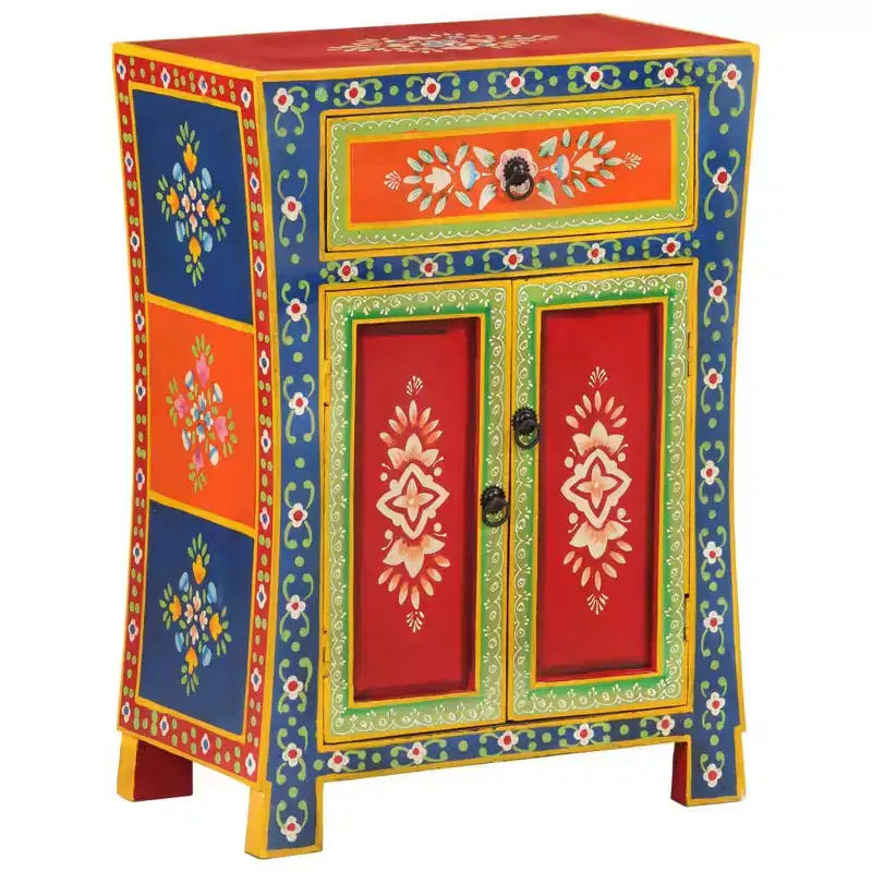 vidaXL Buffet de cuisine couleur mélangée en bois de manguier massif Petit buffet