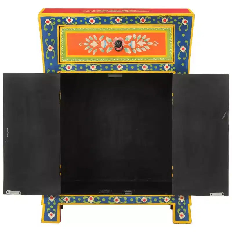 vidaXL Buffet de cuisine couleur mélangée en bois de manguier massif Petit buffet