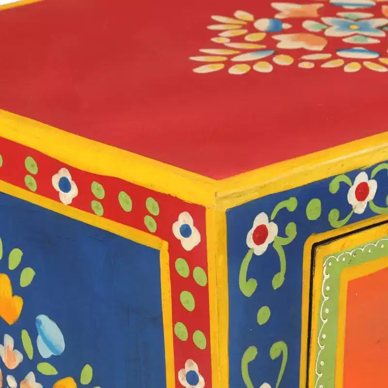 vidaXL Buffet de cuisine couleur mélangée en bois de manguier massif Petit buffet