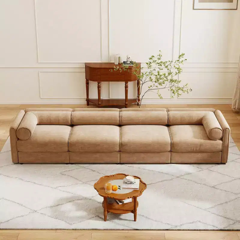 Modular Sectional Sofa with Storage, Cylindrical Backrest and Armrests Deep Comfortable Seating,Durable and Supportive for Living Room