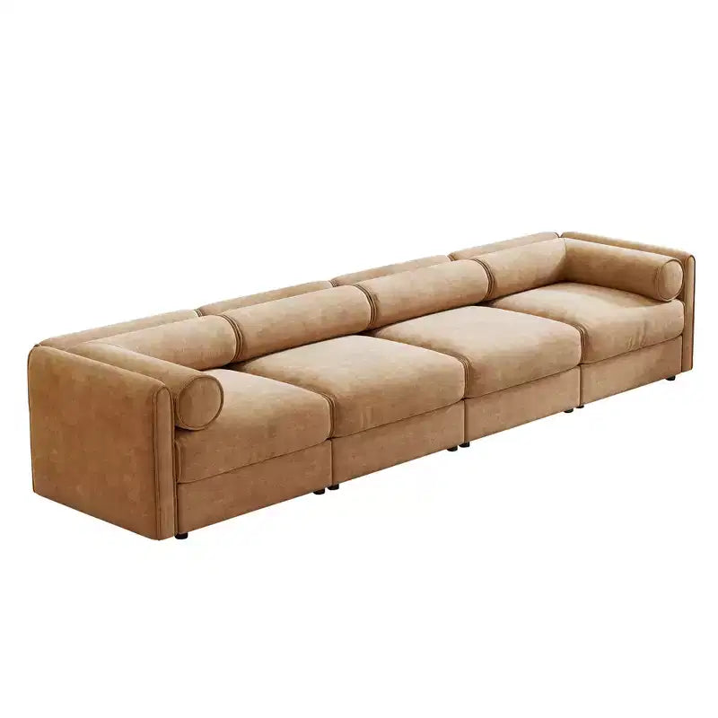 Modular Sectional Sofa with Storage, Cylindrical Backrest and Armrests Deep Comfortable Seating,Durable and Supportive for Living Room