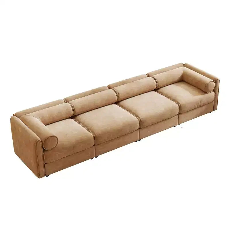 Modular Sectional Sofa with Storage, Cylindrical Backrest and Armrests Deep Comfortable Seating,Durable and Supportive for Living Room