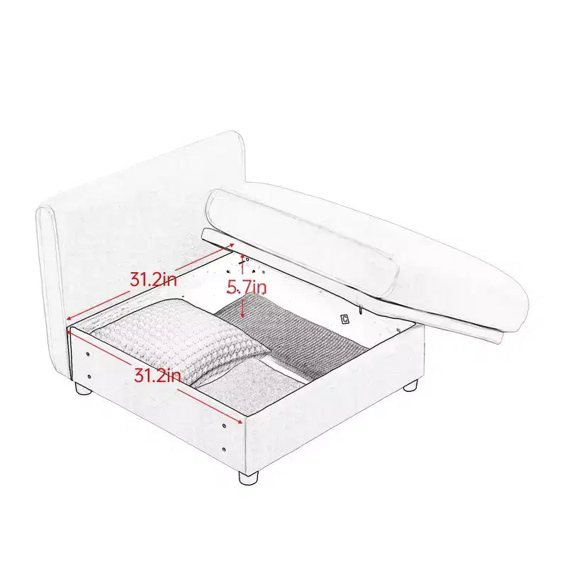 Modular Sectional Sofa with Storage, Cylindrical Backrest and Armrests Deep Comfortable Seating,Durable and Supportive for Living Room