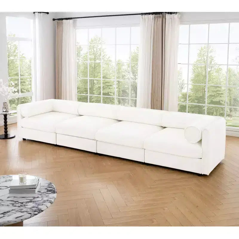 Modular Sectional Sofa with Storage, Cylindrical Backrest and Armrests Deep Comfortable Seating,Durable and Supportive for Living Room