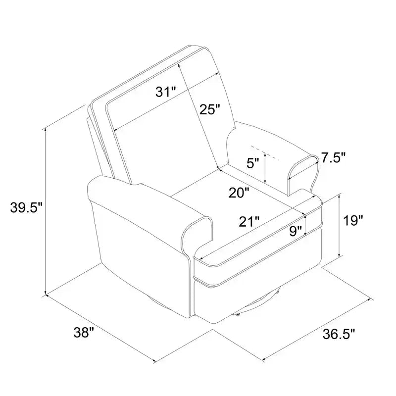 Fauteuil inclinable pivotant Tiana Baby Relax pour chambre d'enfant