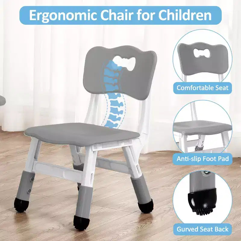 Table et Chaises pour Enfants - Table d'Activités Réglable en Hauteur (23") avec 4 Chaises, Bureau Artistique Effaçable pour la Maternelle et la Salle de Jeux (2-10 Ans)