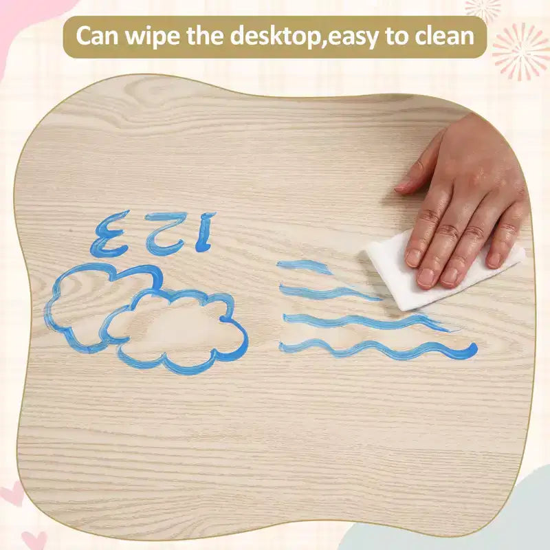 Kids Table and Chairs Set - 23 Height Adjustable Toddler Table with 4 Chairs, Erasable Art Desk for Preschool & Playroom (Ages 2-10)