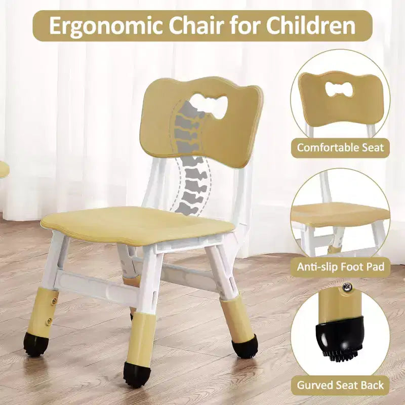 Table et Chaises pour Enfants - Table d'Activités Réglable en Hauteur (23") avec 4 Chaises, Bureau Artistique Effaçable pour la Maternelle et la Salle de Jeux (2-10 Ans)
