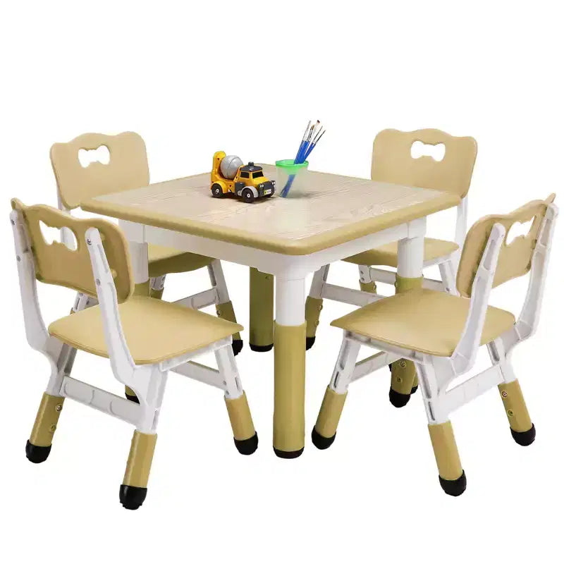 Table et Chaises pour Enfants - Table d'Activités Réglable en Hauteur (23") avec 4 Chaises, Bureau Artistique Effaçable pour la Maternelle et la Salle de Jeux (2-10 Ans)