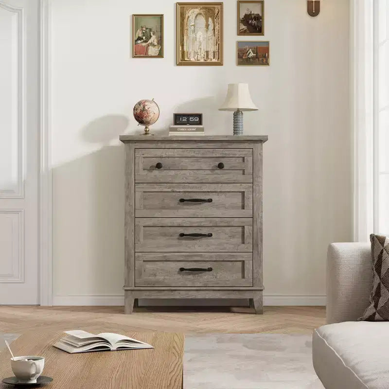 Garvee 4 Dresser for Bedroom, 34.8 Tall Drawer Dresser with Storage Freestanding, Wooden Closet Storage Chest for Living Room, Bedroom