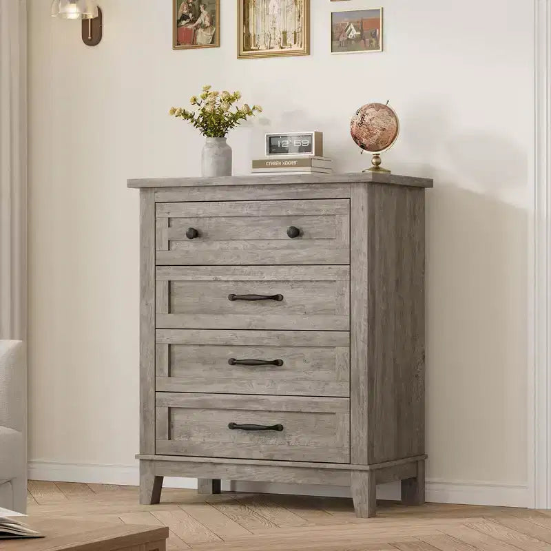Garvee 4 Dresser for Bedroom, 34.8 Tall Drawer Dresser with Storage Freestanding, Wooden Closet Storage Chest for Living Room, Bedroom