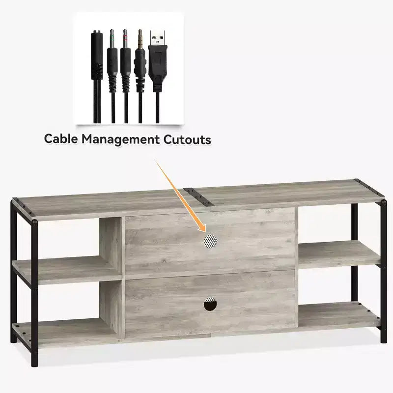 TV Stand Farmhouse Entertainment Center for 65 Inch TV Media Console Cabinet,Mesh Barn Door and Sturdy Metal Frame