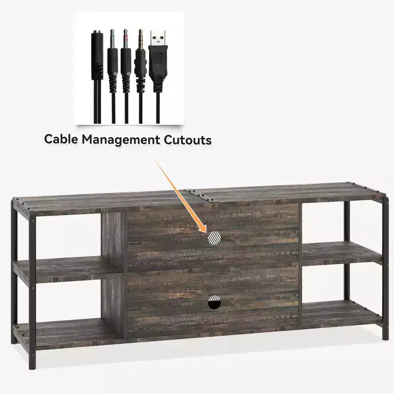 TV Stand Farmhouse Entertainment Center for 65 Inch TV Media Console Cabinet,Mesh Barn Door and Sturdy Metal Frame